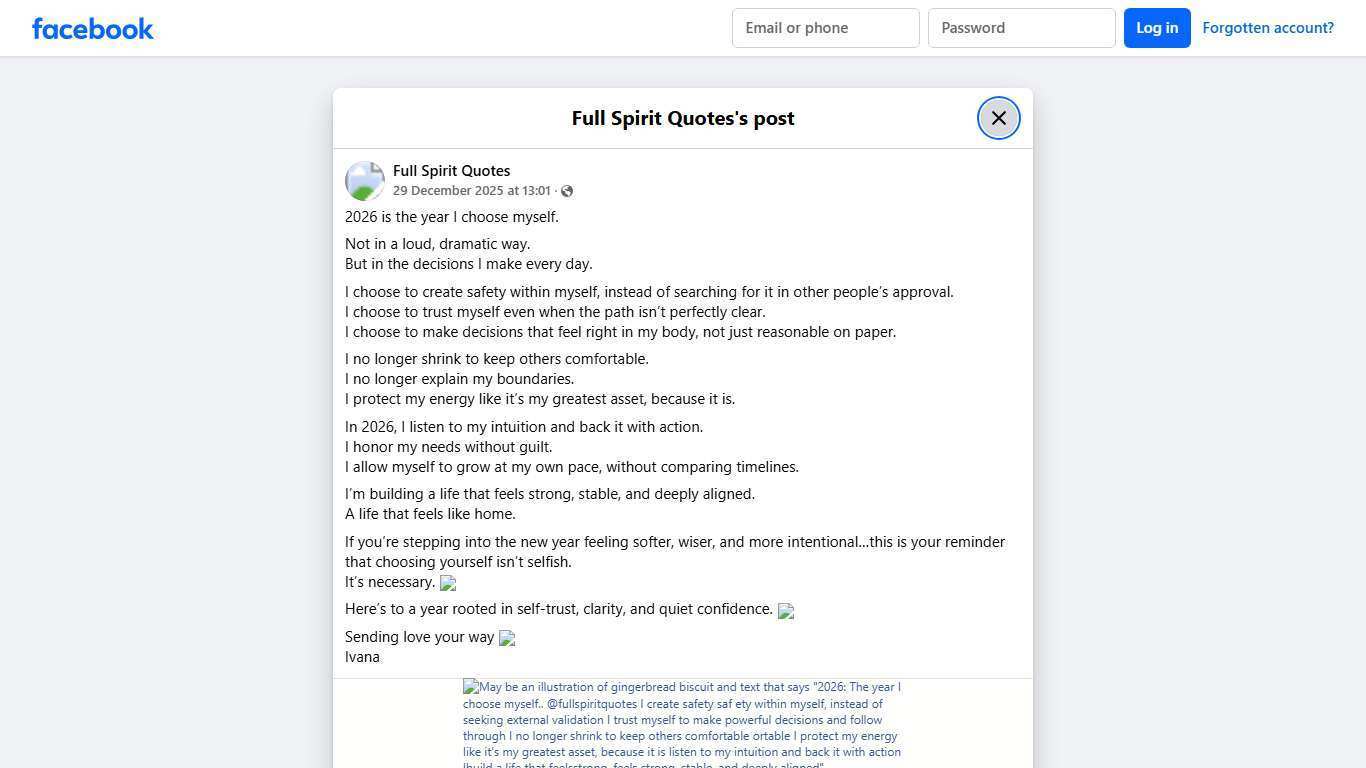 2026 is the year I choose myself.... - Full Spirit Quotes | Facebook